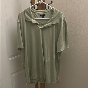 Van Heusen Green Striped Men's Polo Shirt